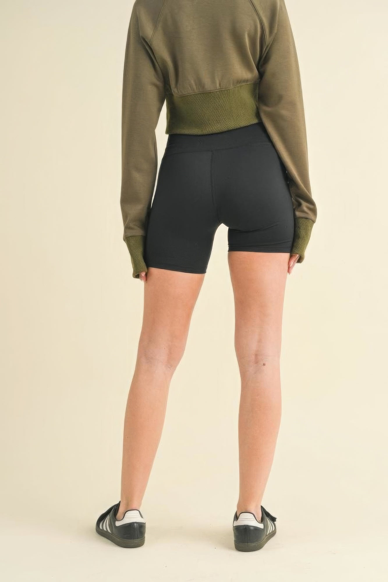 Ruched Waist Biker Shorts